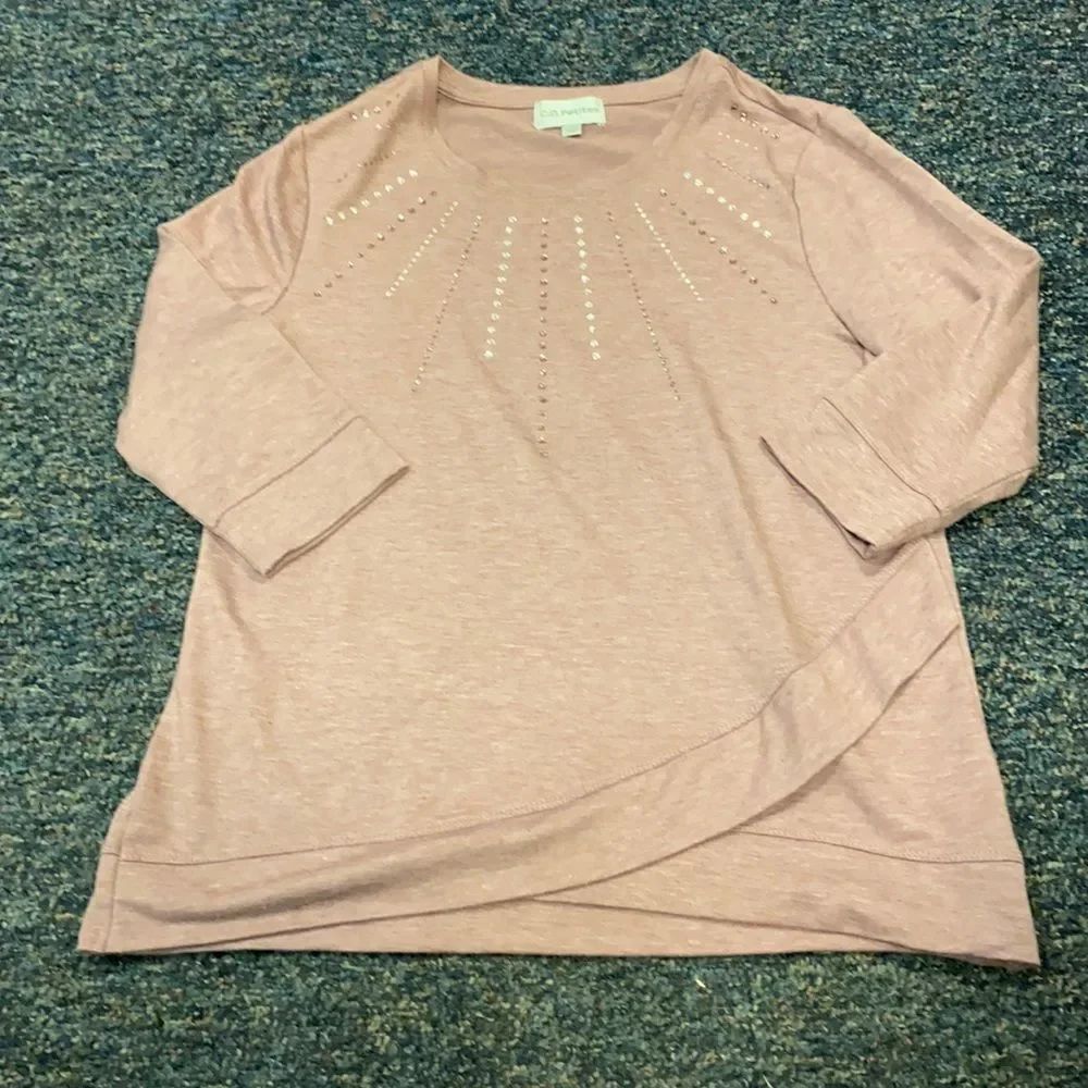 C.D Petites Bedazzled Top sz. S petite